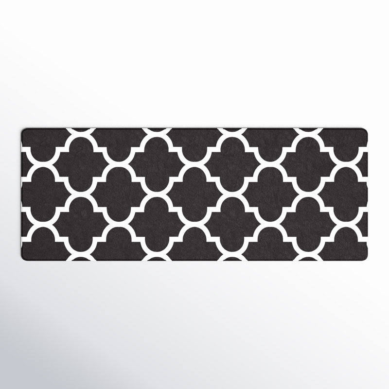 Fran Modern & Contemporary Geometric Synthetic Water Resistant Anti-Fatigue Non-Skid Kitchen Mat, Rectangle 1'6" x 3'11''