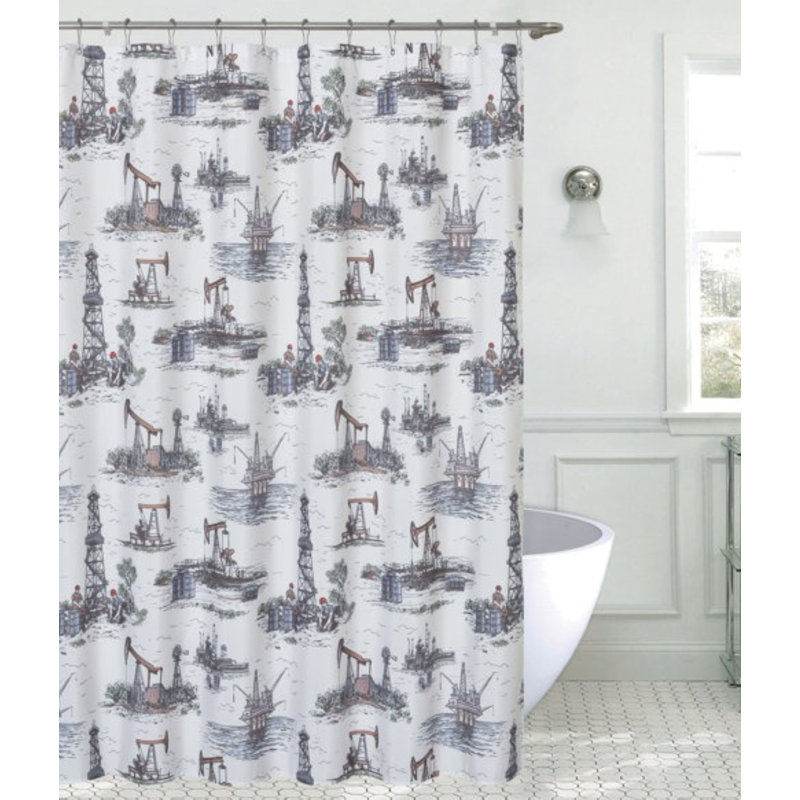 Oilfield Legacy Polyester Shower Curtain Rustic Farmhouse Bathroom Décor
