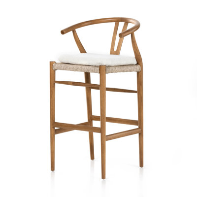 Caidan Upholstered Counter Stool with Solid Wood Frame