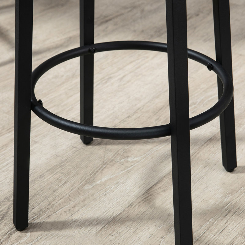 Repas industriel 5, peu encombrant pour pub et cuisine en noir et brun. 4 tabourets. La table peut supporter un stress de 132 lb, les chaises de 220 lb. Assemblage requis: