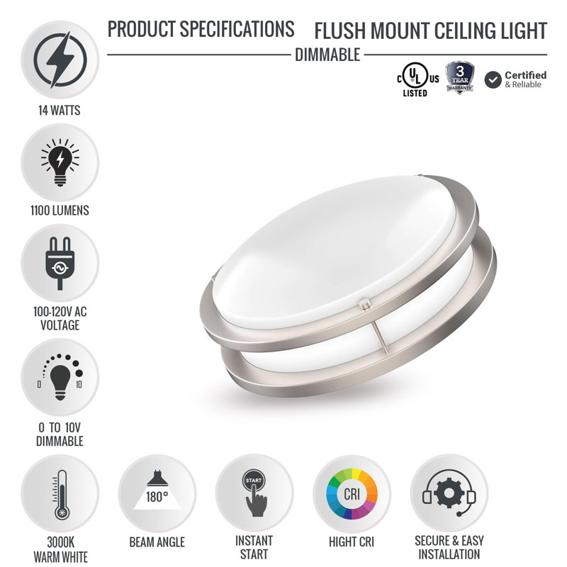 Friedler LED Flush Mount, 3000K