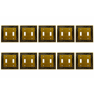 2 - Gang Toggle Light Switch Standard Wall Plate