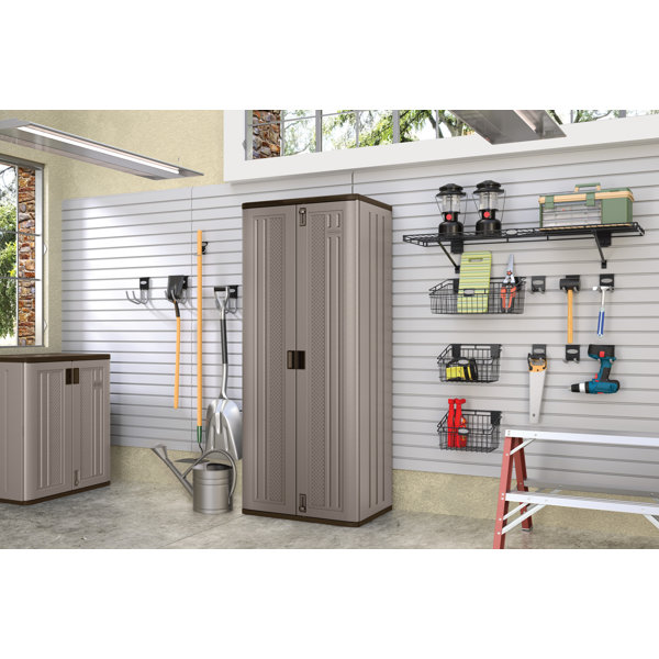 Keter Plastic Freestanding Garage Cabinet in Gray (34-in W x 71-in H x  17-in D) at