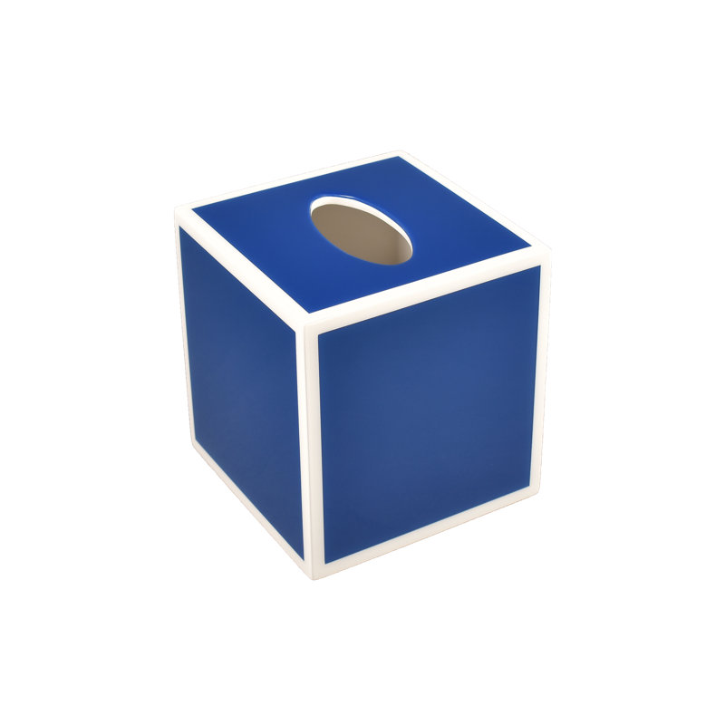 Tissue Box Cover, Blue/White