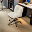 Chaise de bureau Kalianna blanche et brune-874542528