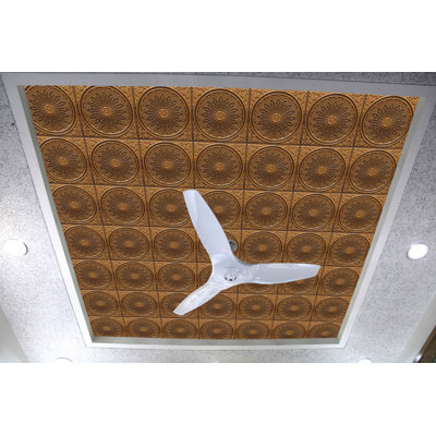 Falkirk Perth 24'' L x 24'' W High Gloss PVC Glue Up Ceiling Tile In Antique Gold