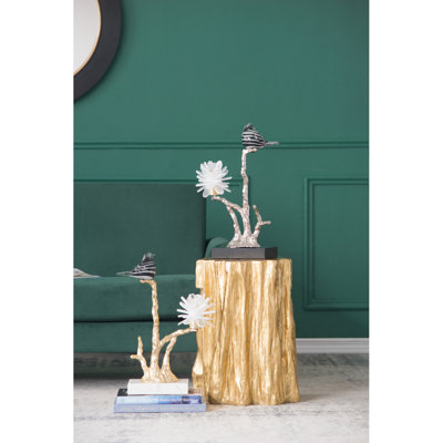 Porte-bougie en aluminium avec support en marbre, 8 x 5 x 15 po