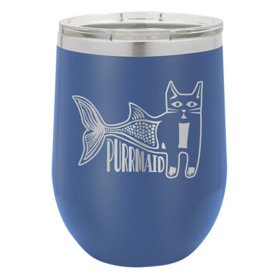 Purrmaid bleu isolé sans pied et couvercle