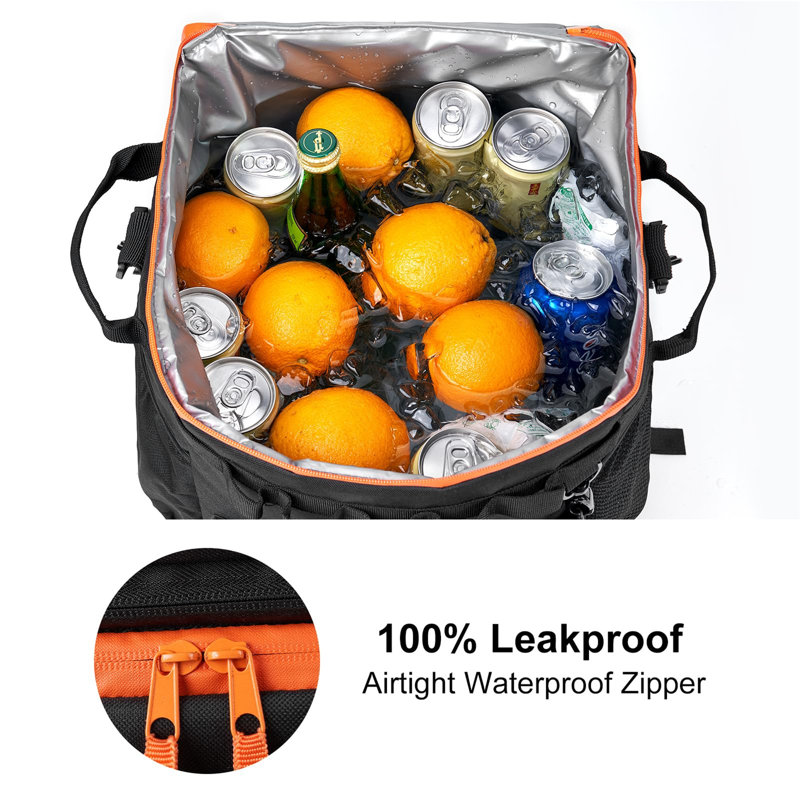 Ebern Designs Picnic Tote Bag Cooler with wheels in Black