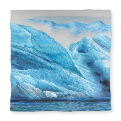 Icebergs Queen Duvet Cover - Scenic Livingroom Decor White