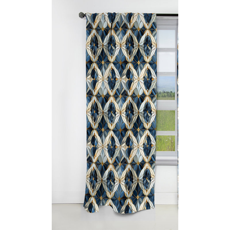 Motif de marbre rétro charme - rideau de marbre abstrait - rideau de marbre occultant - 1 panneaux, L 52 po x L 90 po