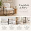 Chaise d'appoint moderne, coussin amovible, accoudoirs en bois, blanc laiteux, pour le salon, la chambre à coucher