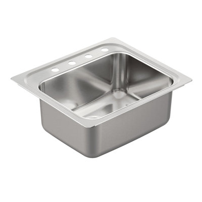 1800 Series Stainless Steel Single Bowl 25" L x 22" W Drop-In Kitchen Sink with QuickMount Hardware