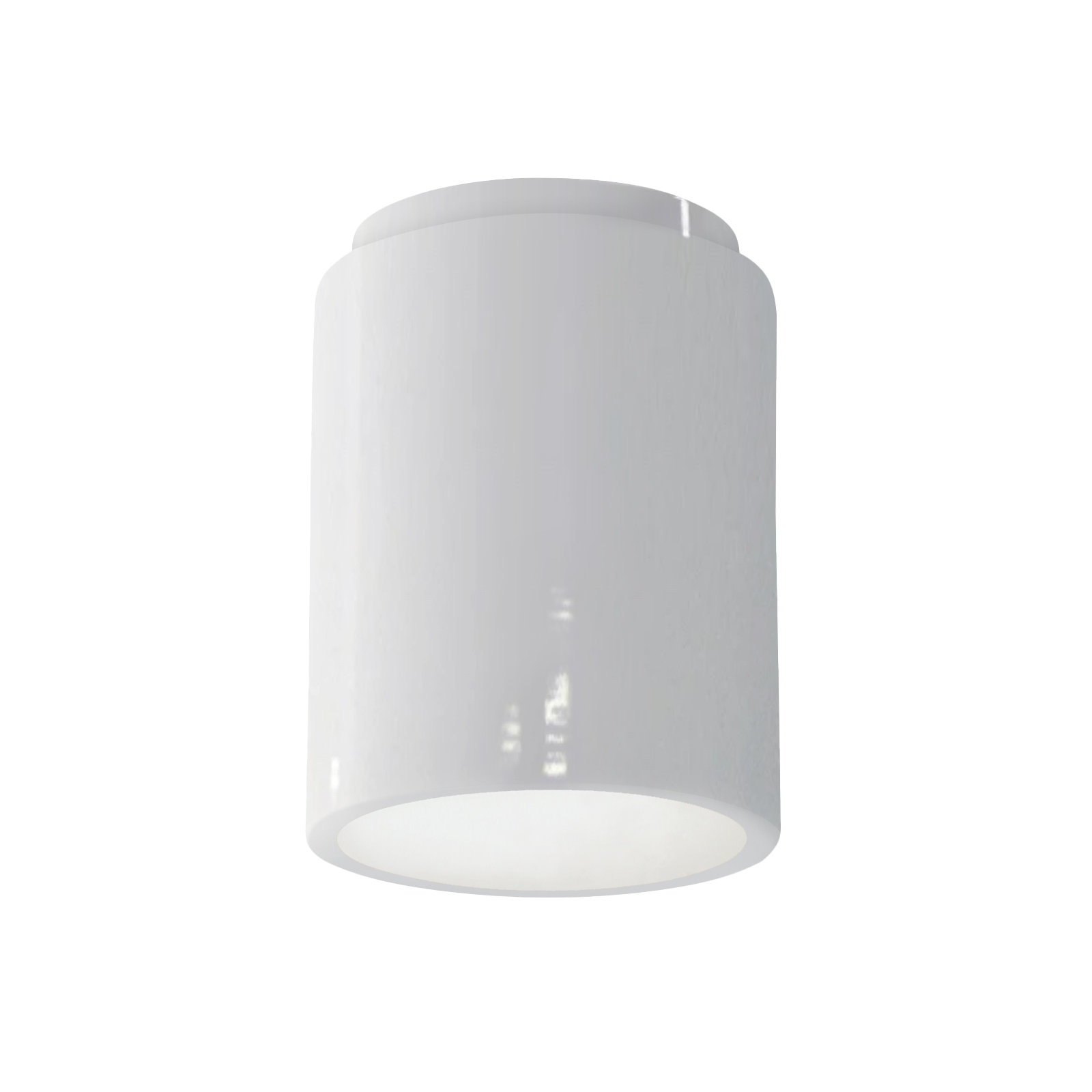 Sumatra Single Light Ceramic Flush Mount, Gloss White/Gloss White, LED (Integrated)