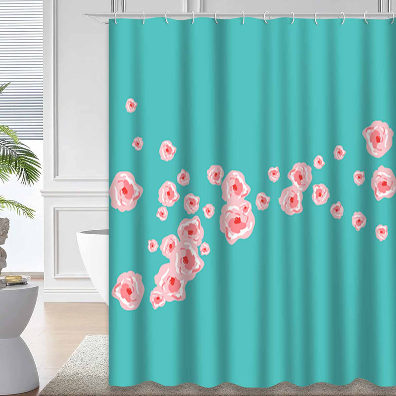 Rideau de douche imperméable rose, bleu et rose, L 72 po x l 72 po