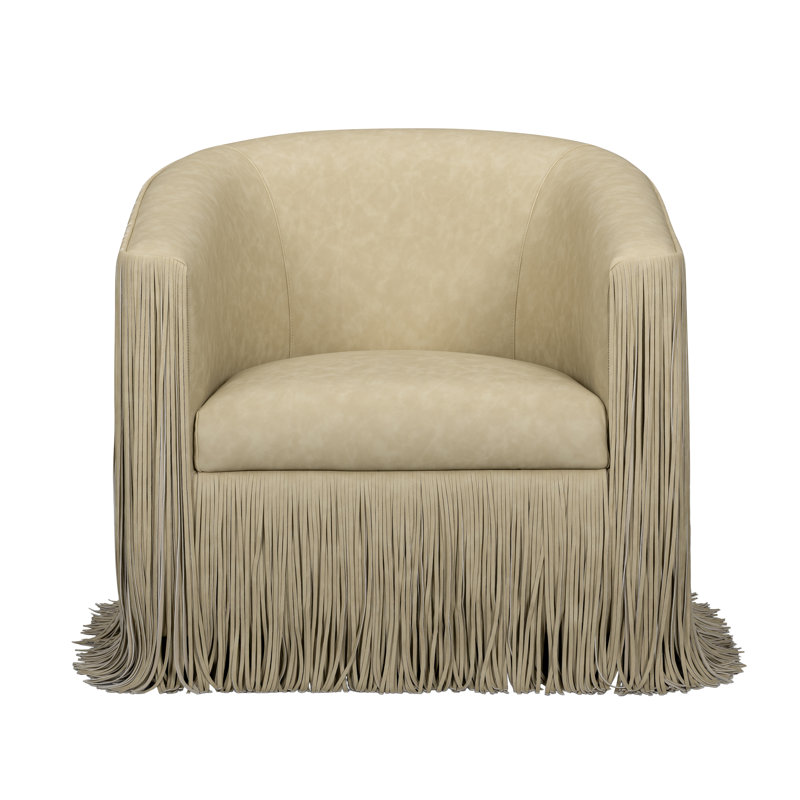 Chaise pivotante en cuir végétalien Shag Me