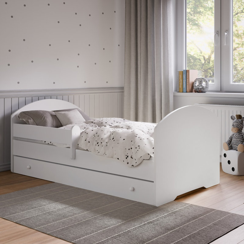 LUK children's bed with drawer and rail, European Toddler (80 x 160cm)