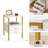 Pake 2 - Drawer 23.6" Tall Iron Nightstand with Storage and Built-In Outlets-984545935
