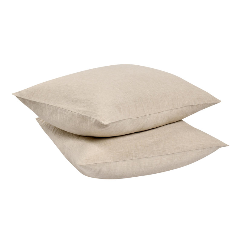 Jayson Linen Pillow Sham, Beige, Euro