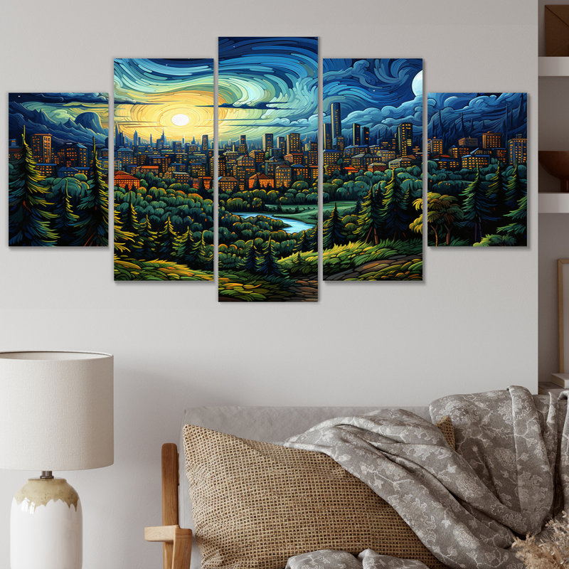 Chef-d'œuvre Toronto The Starry II - City Toronto, impression d'art mural - 5 panneaux
