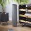 Vase gris décoratif en céramique à motif gravé-977777532