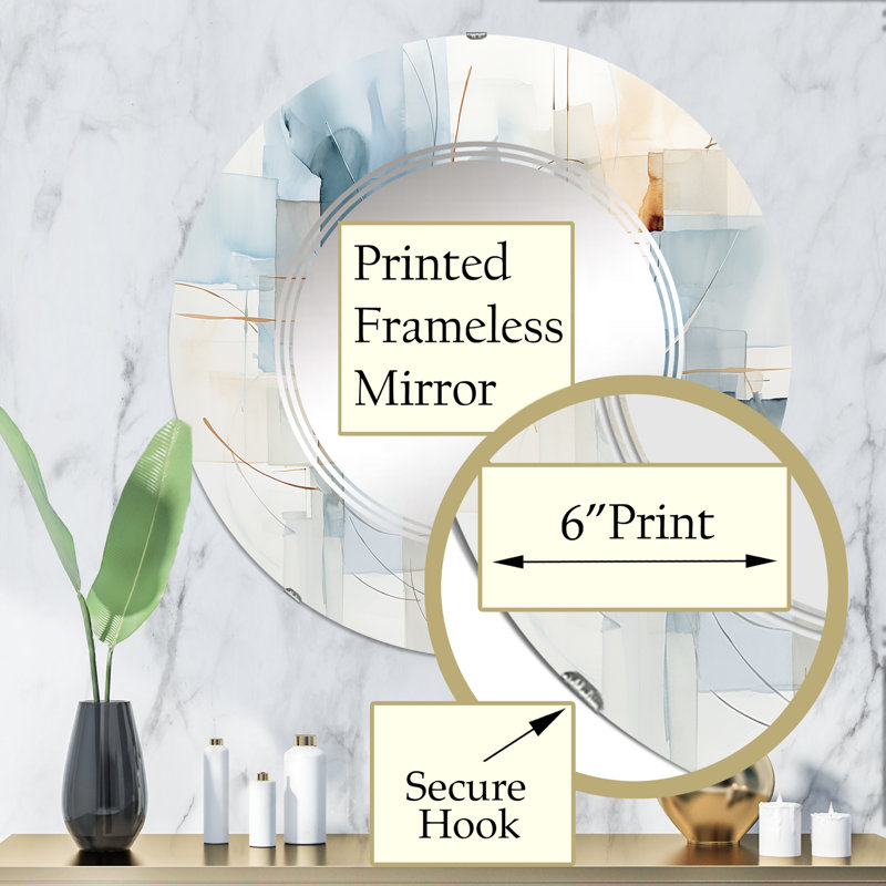 Jonstone - Miroir mural rond moderne, 32 po x 32 po