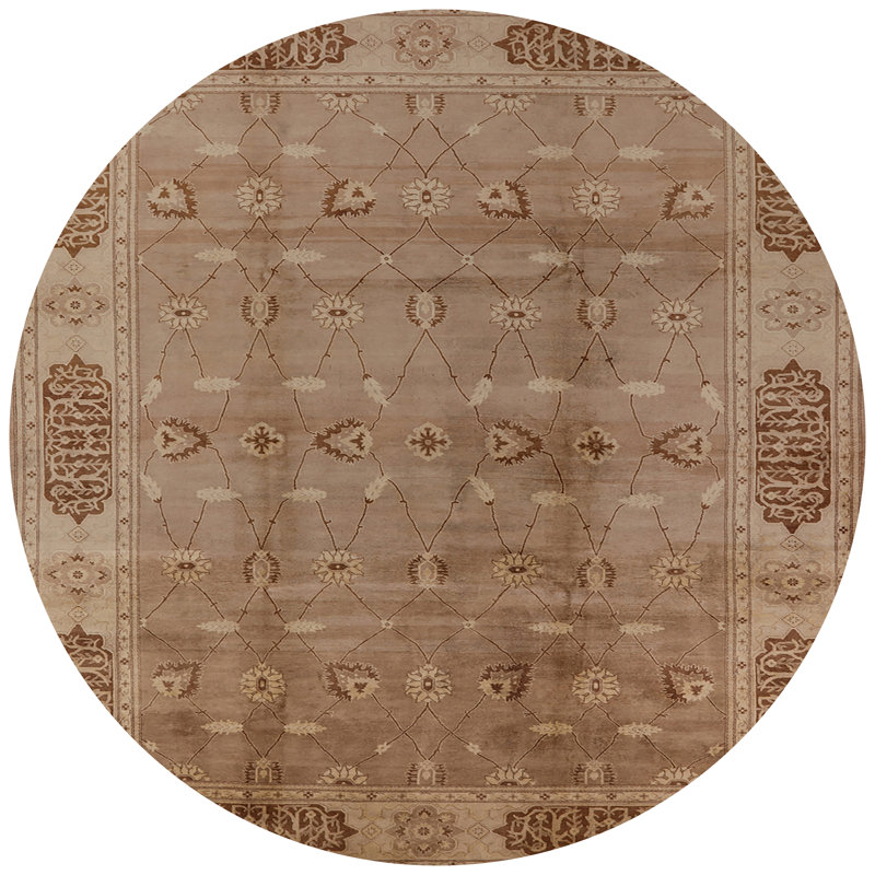 Tapis oriental brun Hovnan, Rond 6 pi