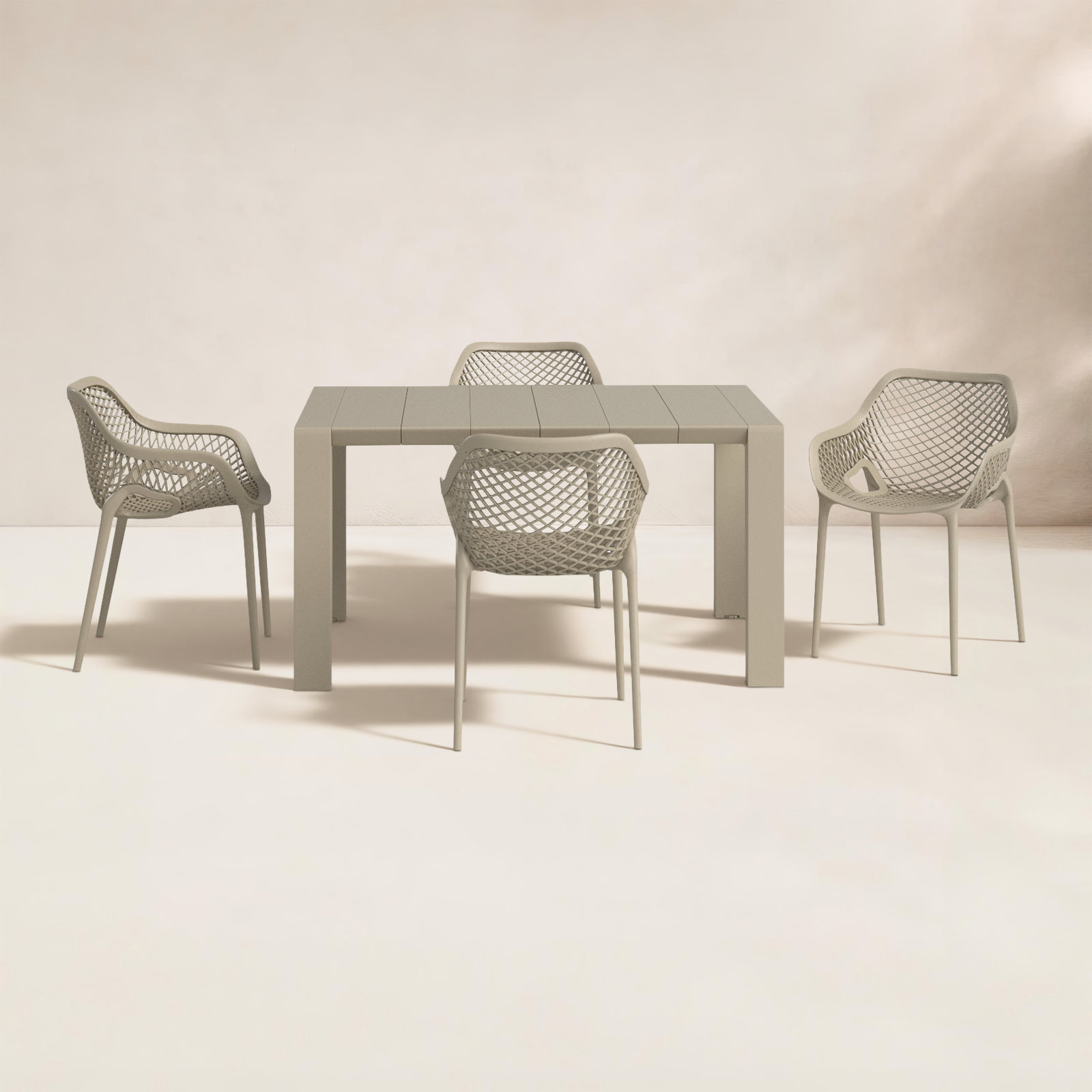 Asherton 55" Patio Dining Set, Taupe