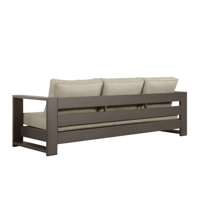 Hoyt 92.52” Outdoor Aluminum 3-Seater Sofa