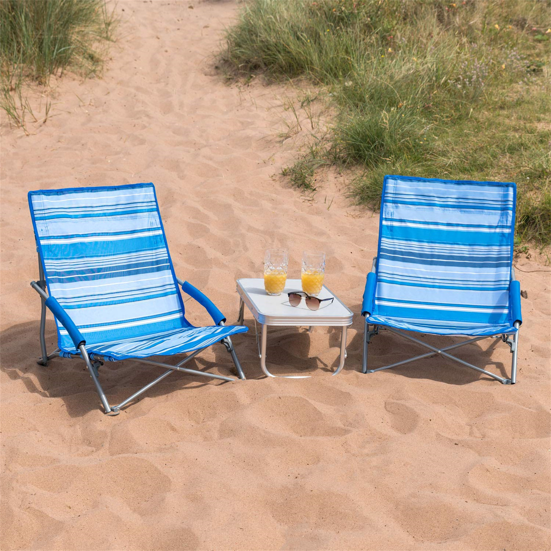 Draper Low Folding Beach Chair, Lightweight Portable Camping