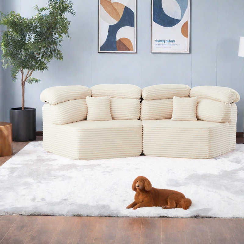 Fauteuils d'appoint surdimensionnés, méridienne moderne en velours côtelé de 53 pouces pour la maison