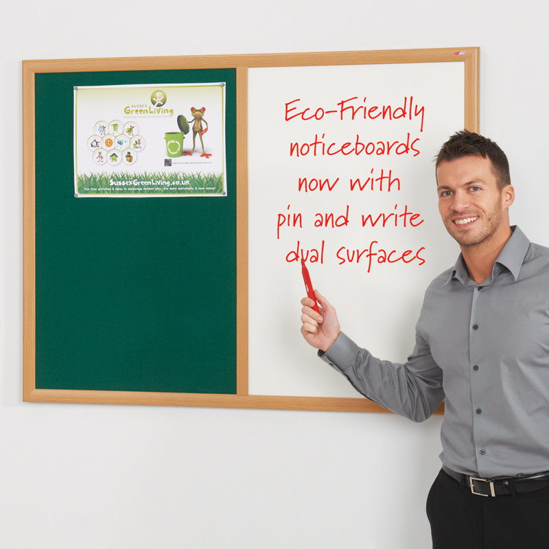 Wall Mounted Combination Board, Green, 60 cm H x 90 cm W