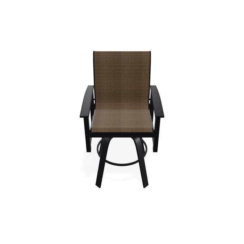Fauteuil pivotant à hauteur de barre Leeward MGP, Performance de l'écorce, Noir texturé