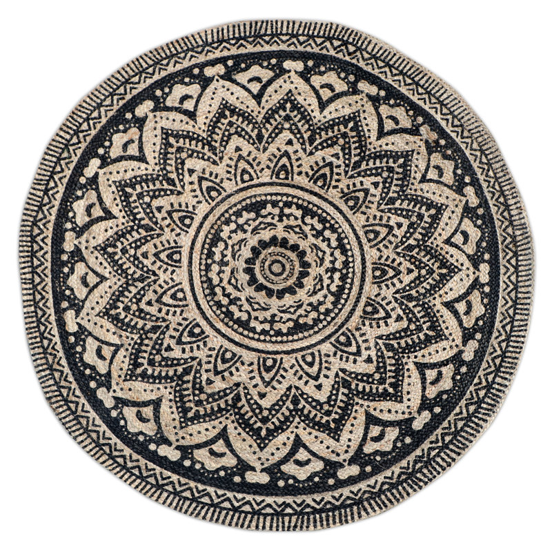 Round Lavinia Geometric Hand Woven Area Rug, Round 200cm