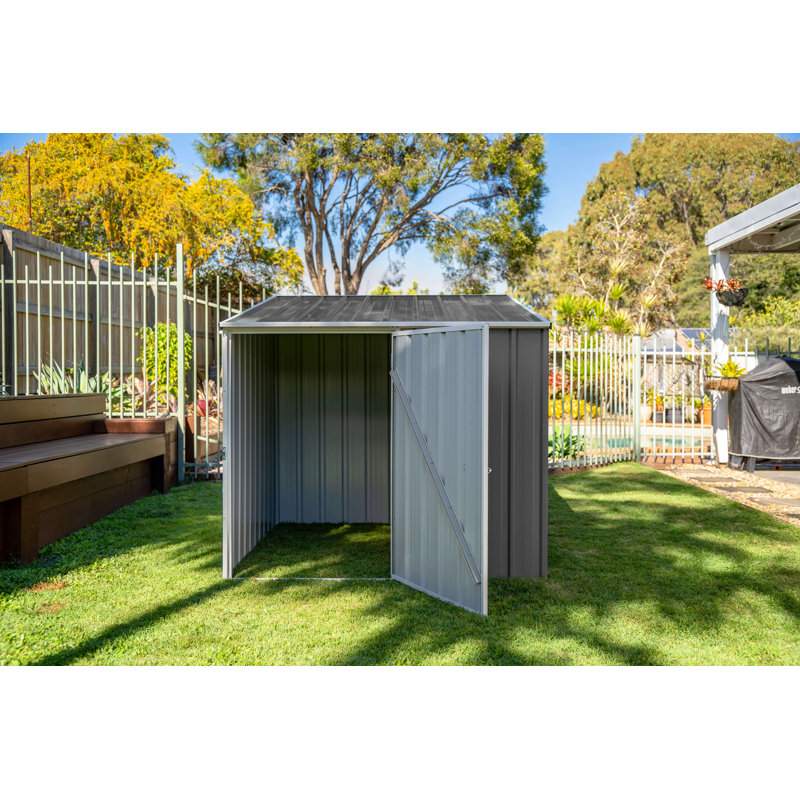 Absco Utility 5 ft. W x 5 ft. D Metal Galvanized Steel Pool Pump Multipurpose Storage Shed Woodland Gray, Woodland Gray