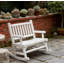 Causeuse robuste avec larges sièges incurvés, chaise berçante en bois avec motif de bûches, pour patio, cour arrière, jardin-1239652015