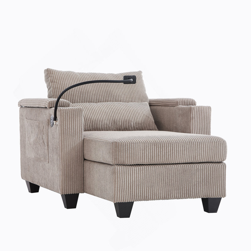 Canapé-lit convertible avec rangement intelligent, ports USB, porte-gobelets et porte-téléphone, idéal pour les espaces de vie compacts