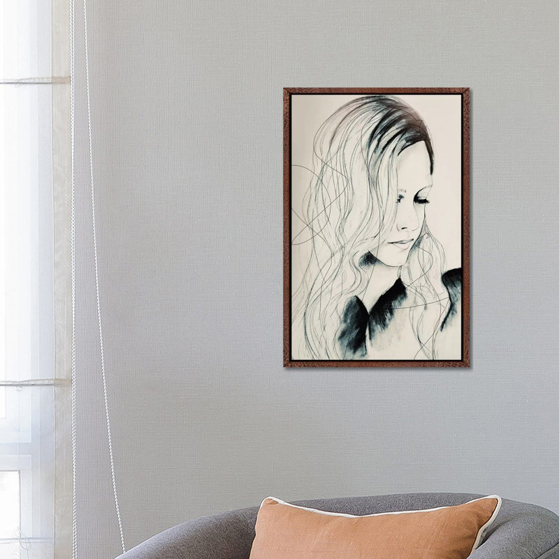 Aurora by Leigh Viner - Painting on Canvas, 66.04 cm H x 45.72 cm W, Classic Brown Wood Framed Canvas