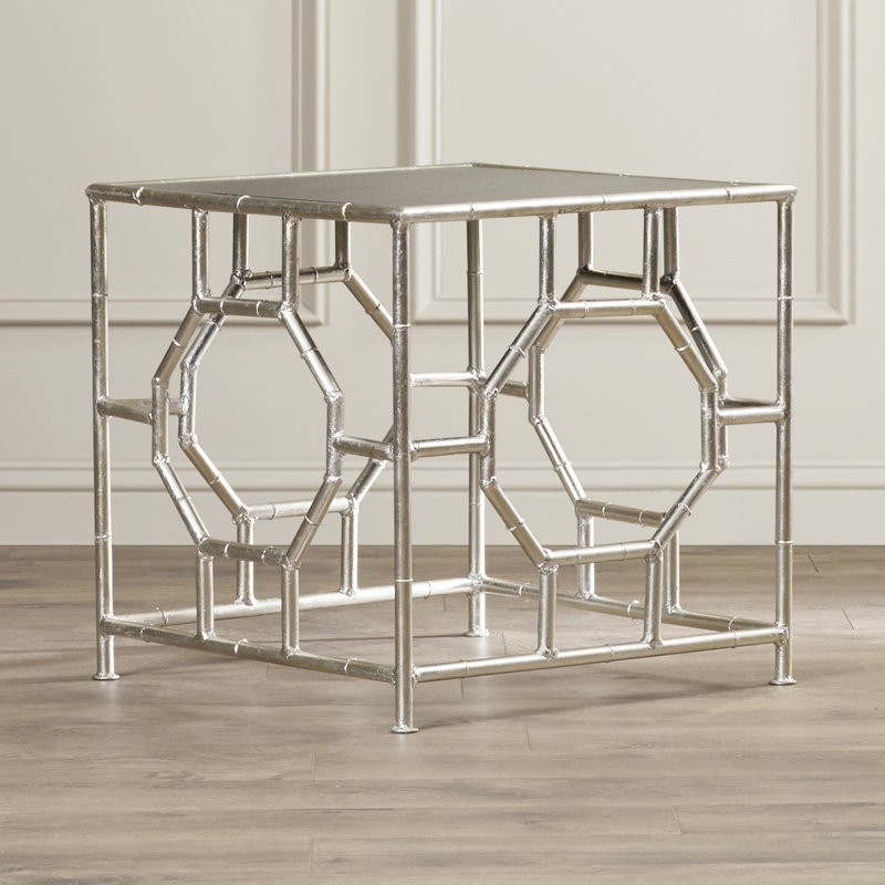 Oxendine Mirrored Glass Top End Table
