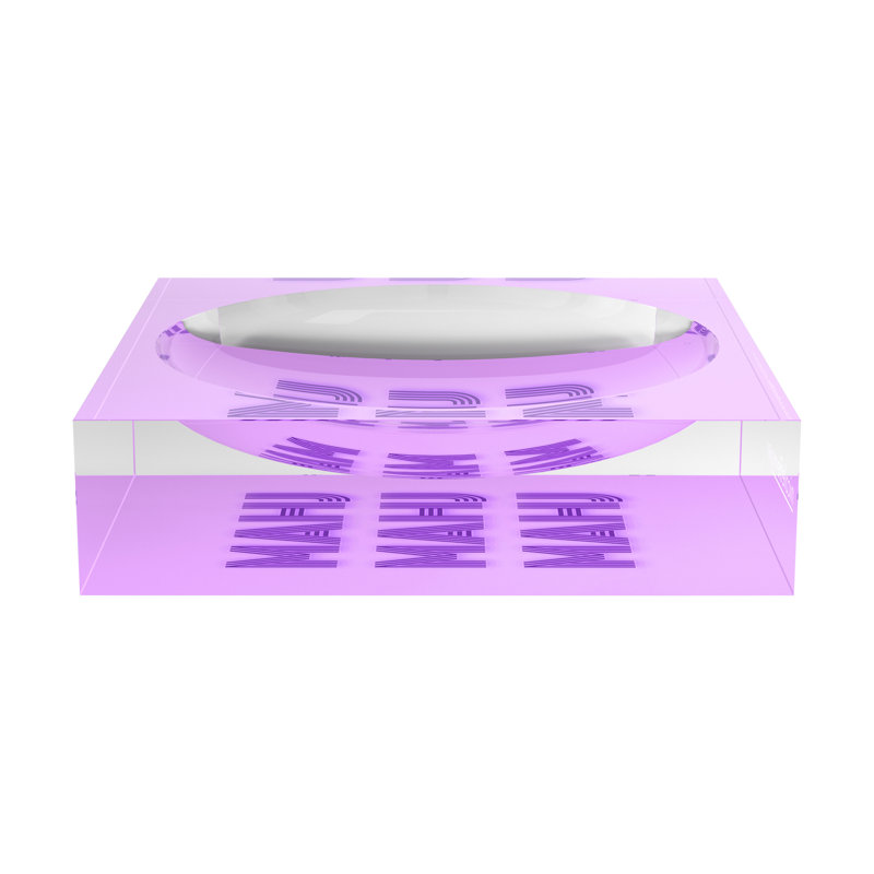 Mahjong Square Abstract Decorative Tray, 6"W x 6"D x 2"H, Lilac
