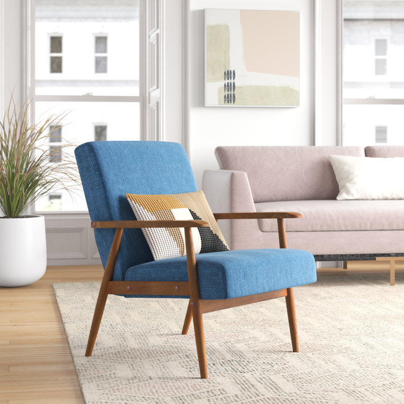Upholstered Armchair, Blue
