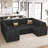 Upholstered 110.2 " U-Shaped Sofa Bed-101957200