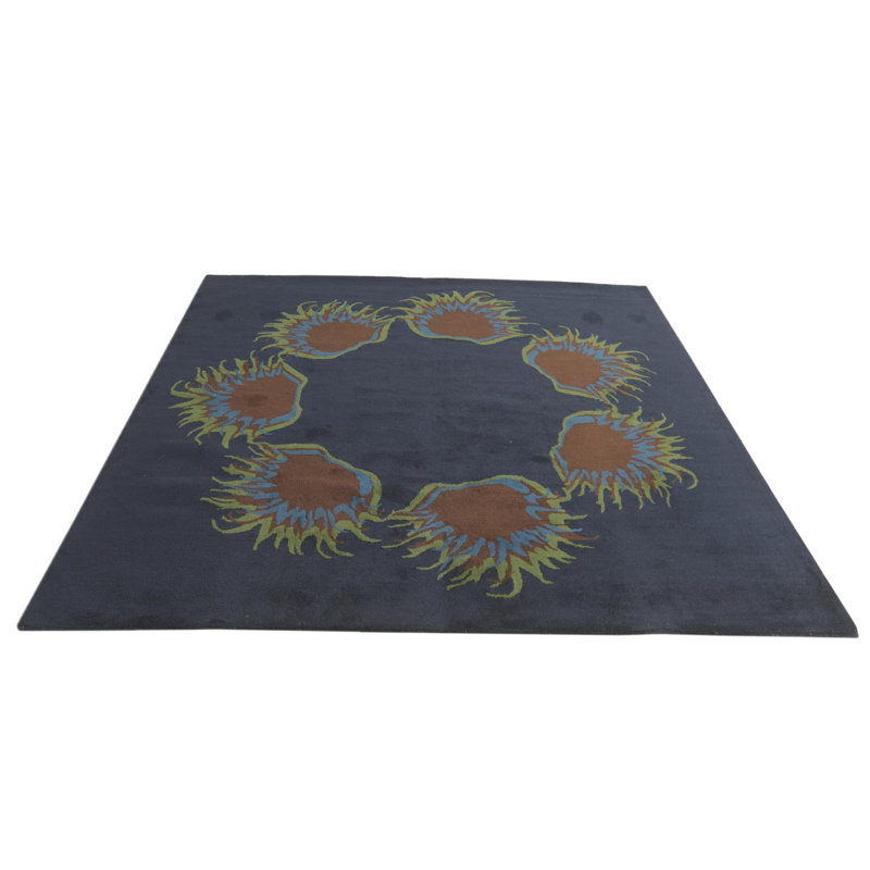 Tapis carré bleu marine Pineland 7 pi 7 po x 7 pi 7 po