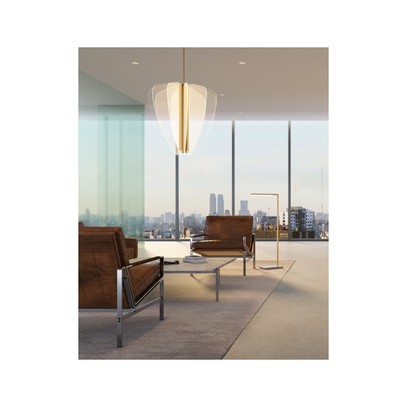 Nyra 42 Chandelier, Plated Brass