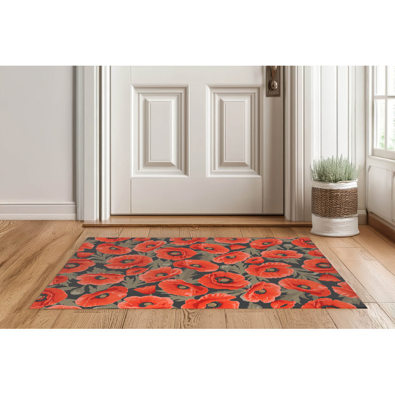 Paillasson Poppie, Gris anthracite, L 48 po x L 72 po
