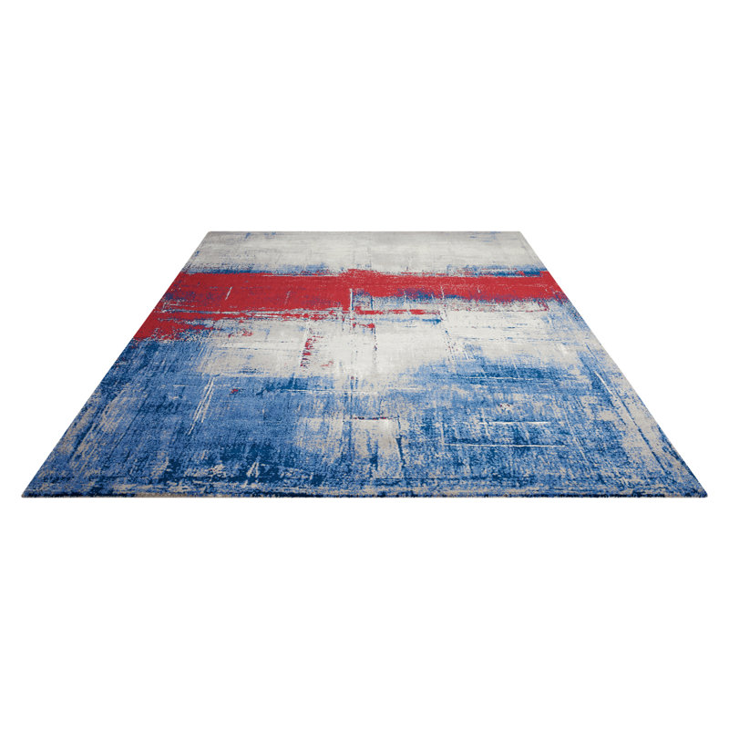 Performance Viscose Abstract Indoor Rug, Rectangle 5'6" x 8'