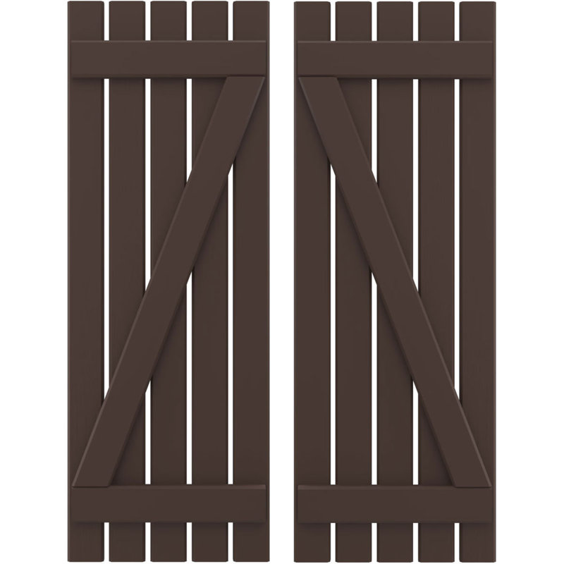 Volets de planche-n-lattes avec barre en Z (par paire) Americraft (2 lattes), Blanc, 19 1/2", 82"