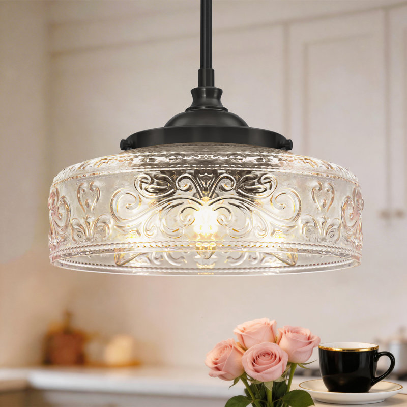 12" 3-Light Black Pendant Light, Dual Mount Ceiling & Hanging Fixtures, 90° Swivel, Adjustable Height, Matte Black
