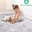 Tapis abstrait 5 x 7 gris / multicolore tissé et tissé pour animaux