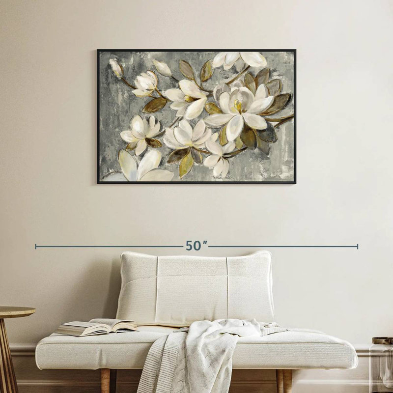 Magnolia Simplicity Neutral Grey, Floating Frame Black, 37" X 25"